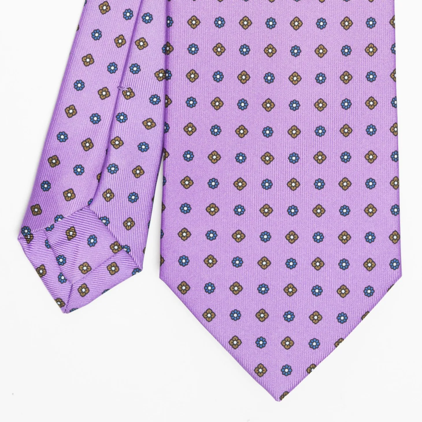 Purple Sartorial Classic Silk Tie Small Flower Pattern