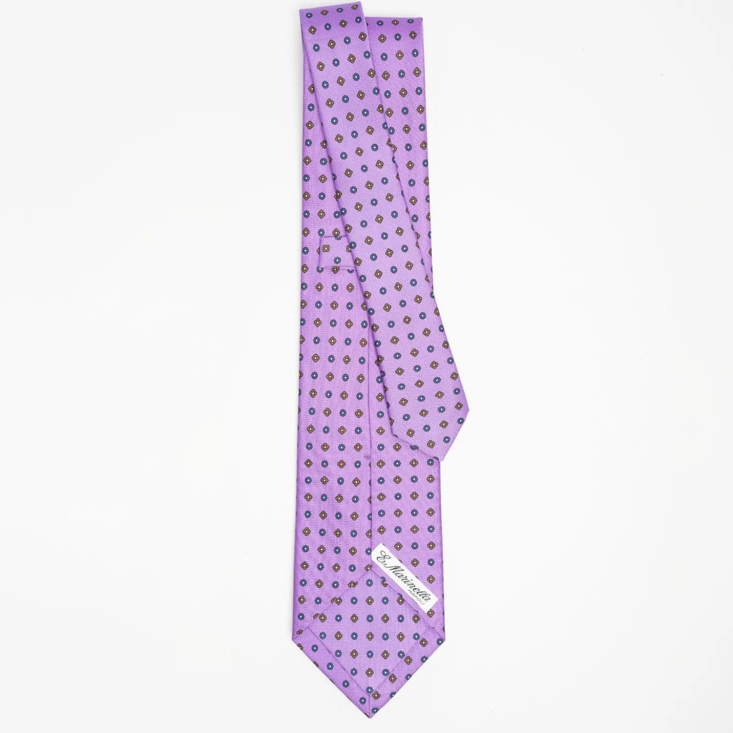 Purple Sartorial Classic Silk Tie Small Flower Pattern
