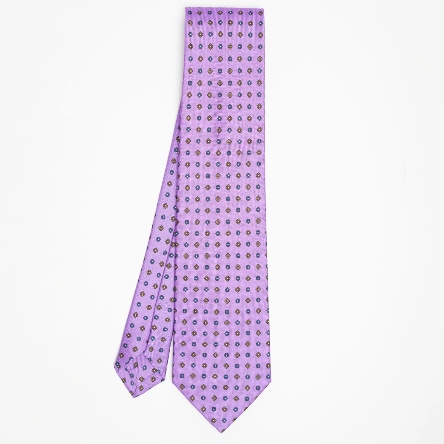 Purple Sartorial Classic Silk Tie Small Flower Pattern