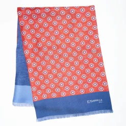 Red And Blue Double Silk Scarf