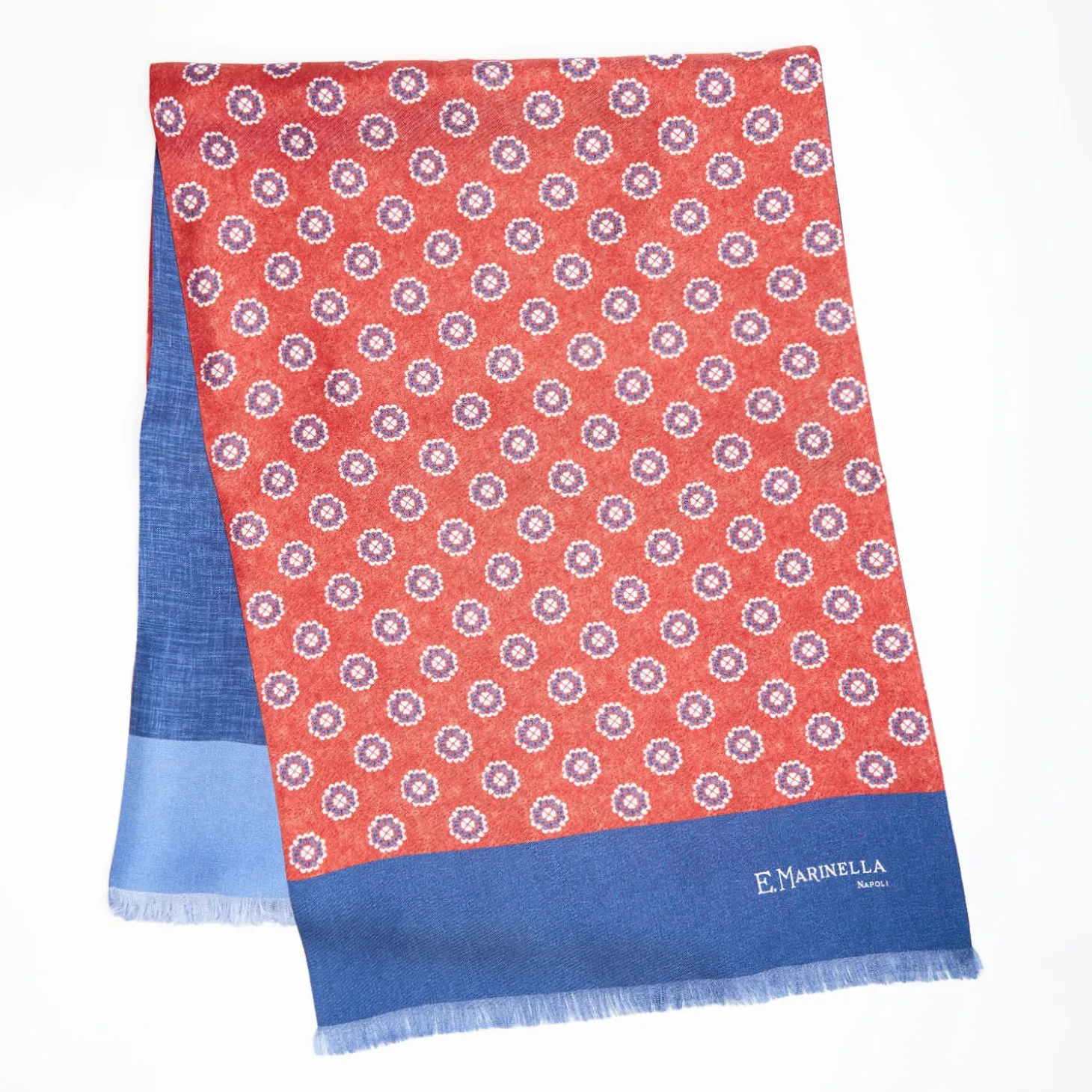 Red And Blue Double Silk Scarf