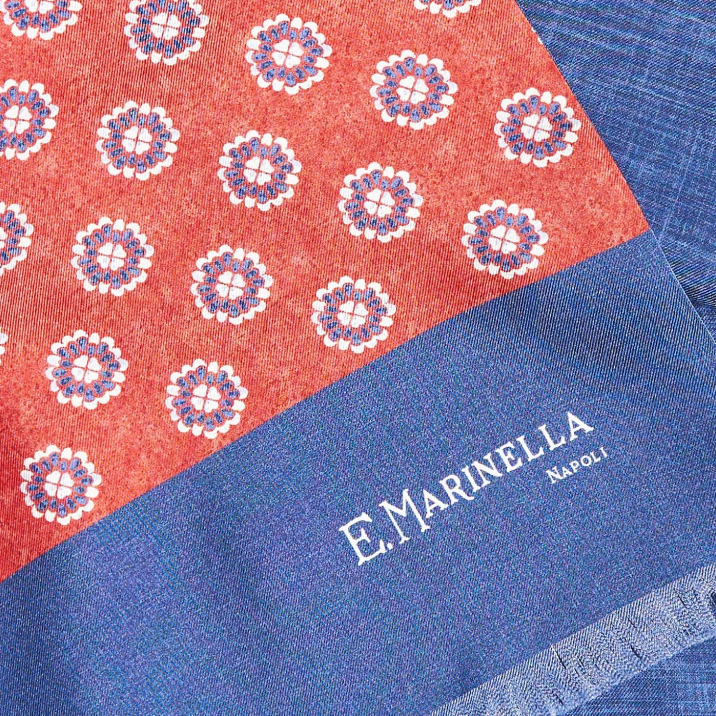 Red And Blue Double Silk Scarf