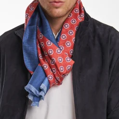 Red And Blue Double Silk Scarf