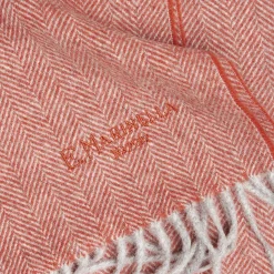 Red Cashmere Fringed Scarf