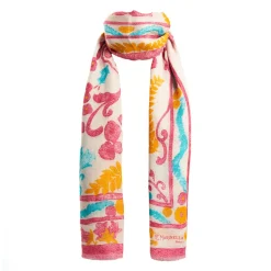 Red Cotton And Linen Scarf - Summer Vibes