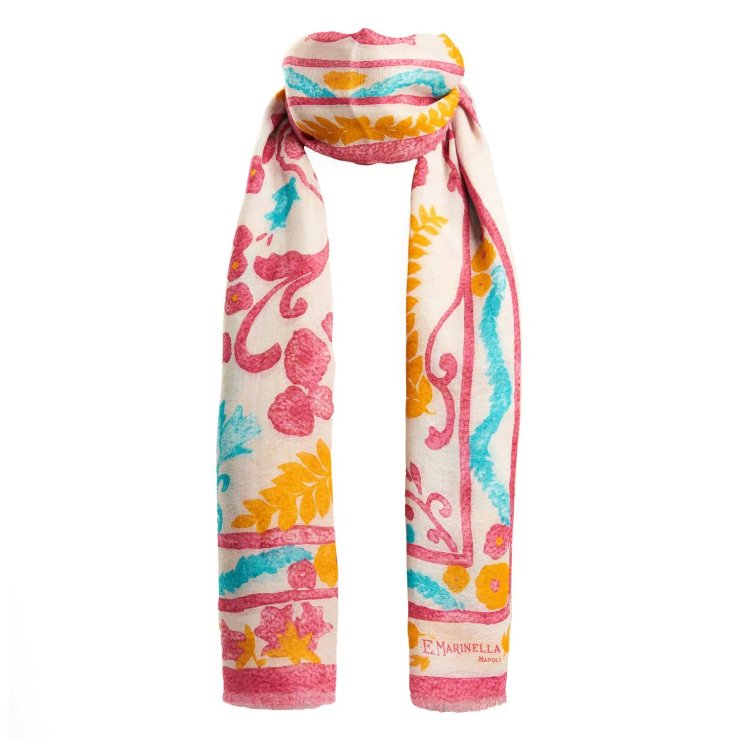 Red Cotton And Linen Scarf - Summer Vibes