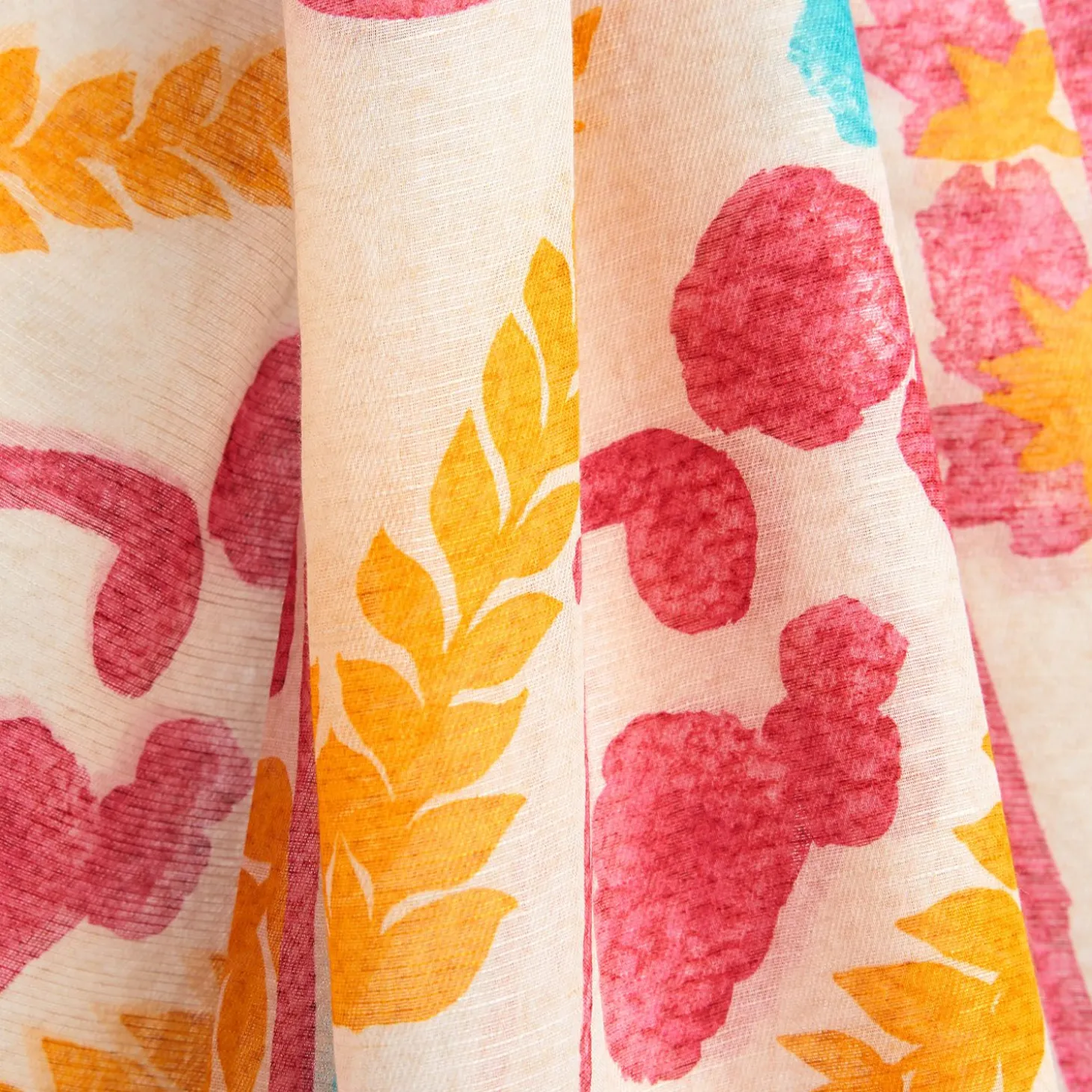 Red Cotton And Linen Scarf - Summer Vibes