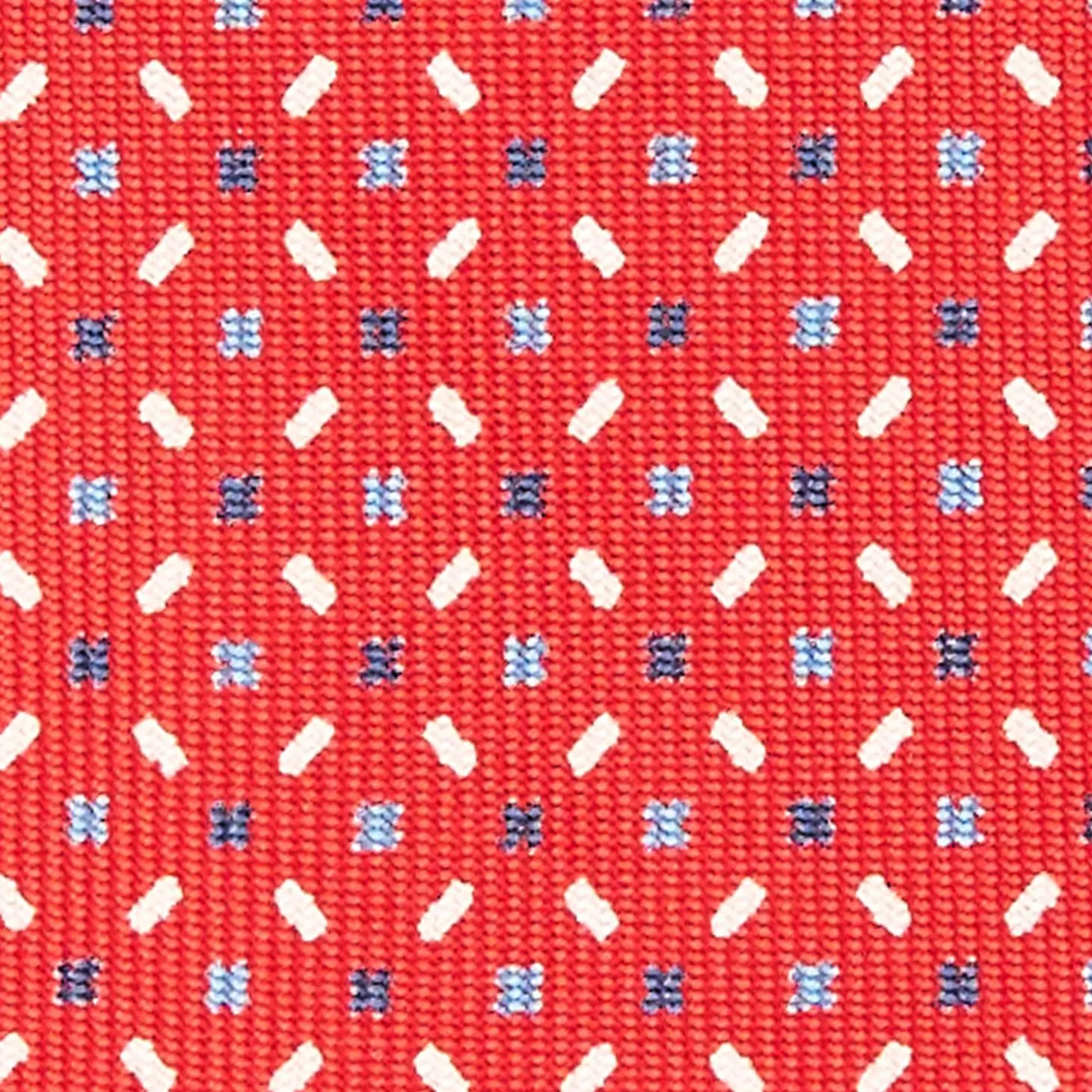 Red 5 Fold Sartorial Silk Tie - Small Flower Pattern