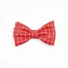Red Pre-Knotted Silk Bowtie- Small Flower Pattern