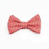 Red Pre-Knotted Silk Bowtie- Small Geometric Pattern