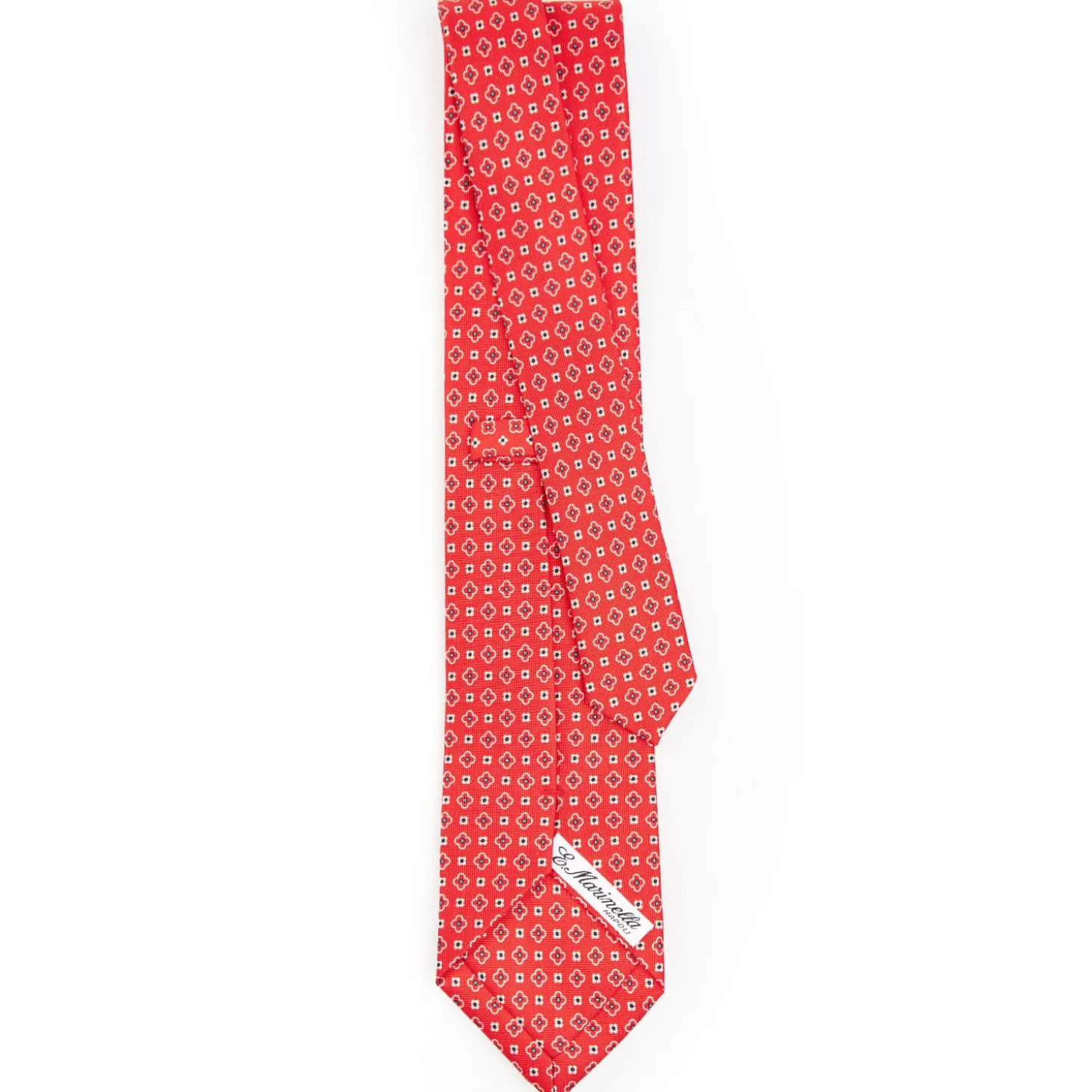 Red Sartorial Classic Silk Tie - Small Flower Pattern