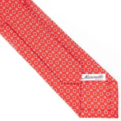 Red Sartorial Classic Silk Tie - Small Flower Pattern