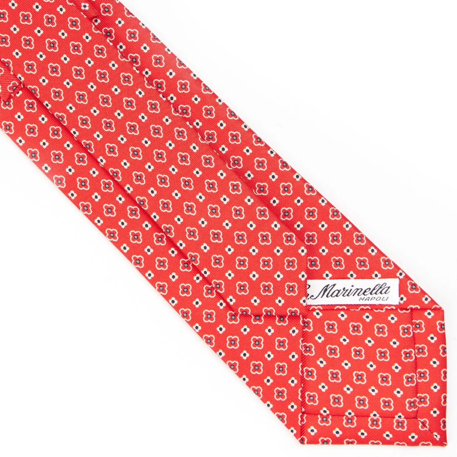 Red Sartorial Classic Silk Tie - Small Flower Pattern