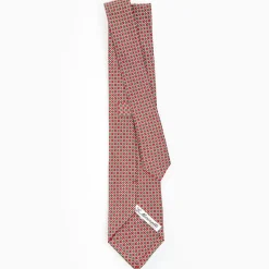 Red Sartorial Classic Silk Tie - Small Flower Pattern