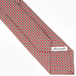 Red Sartorial Classic Silk Tie - Small Flower Pattern