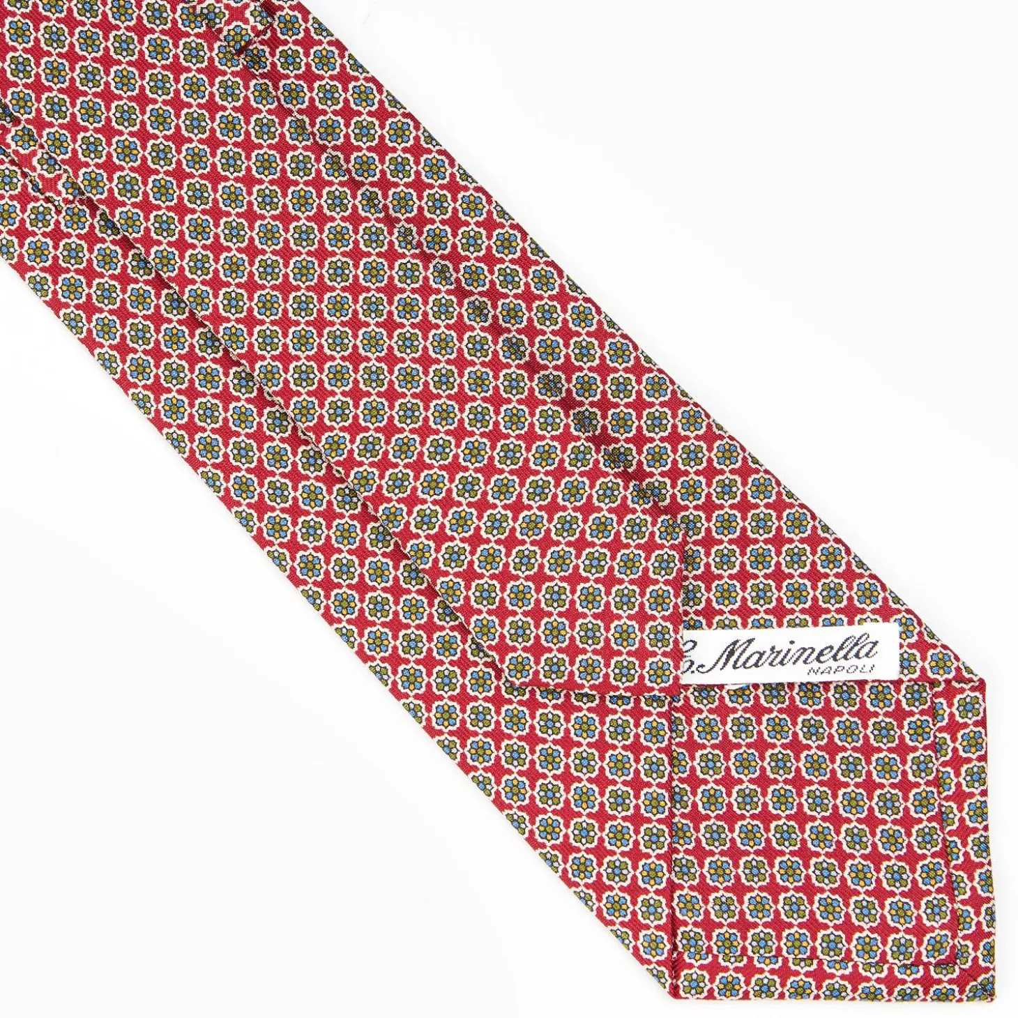 Red Sartorial Classic Silk Tie - Small Flower Pattern