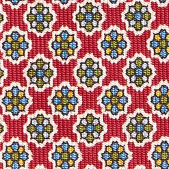 Red Sartorial Classic Silk Tie - Small Flower Pattern