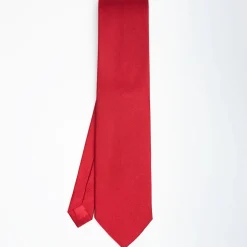 Red Sartorial Jacquard Silk Tie - Solid Color
