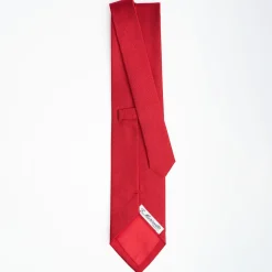 Red Sartorial Jacquard Silk Tie - Solid Color