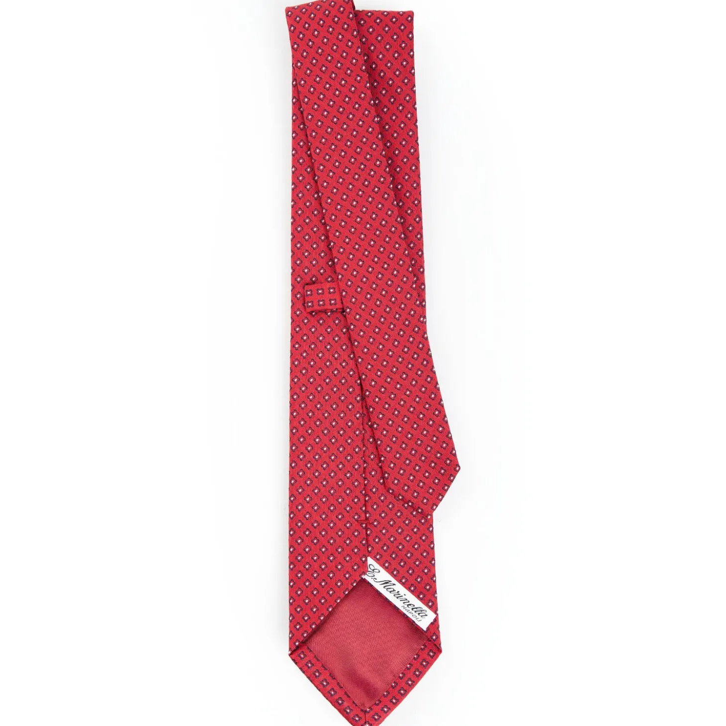 Red Sartorial Jacquard Silk Tie - Small Geometric Pattern