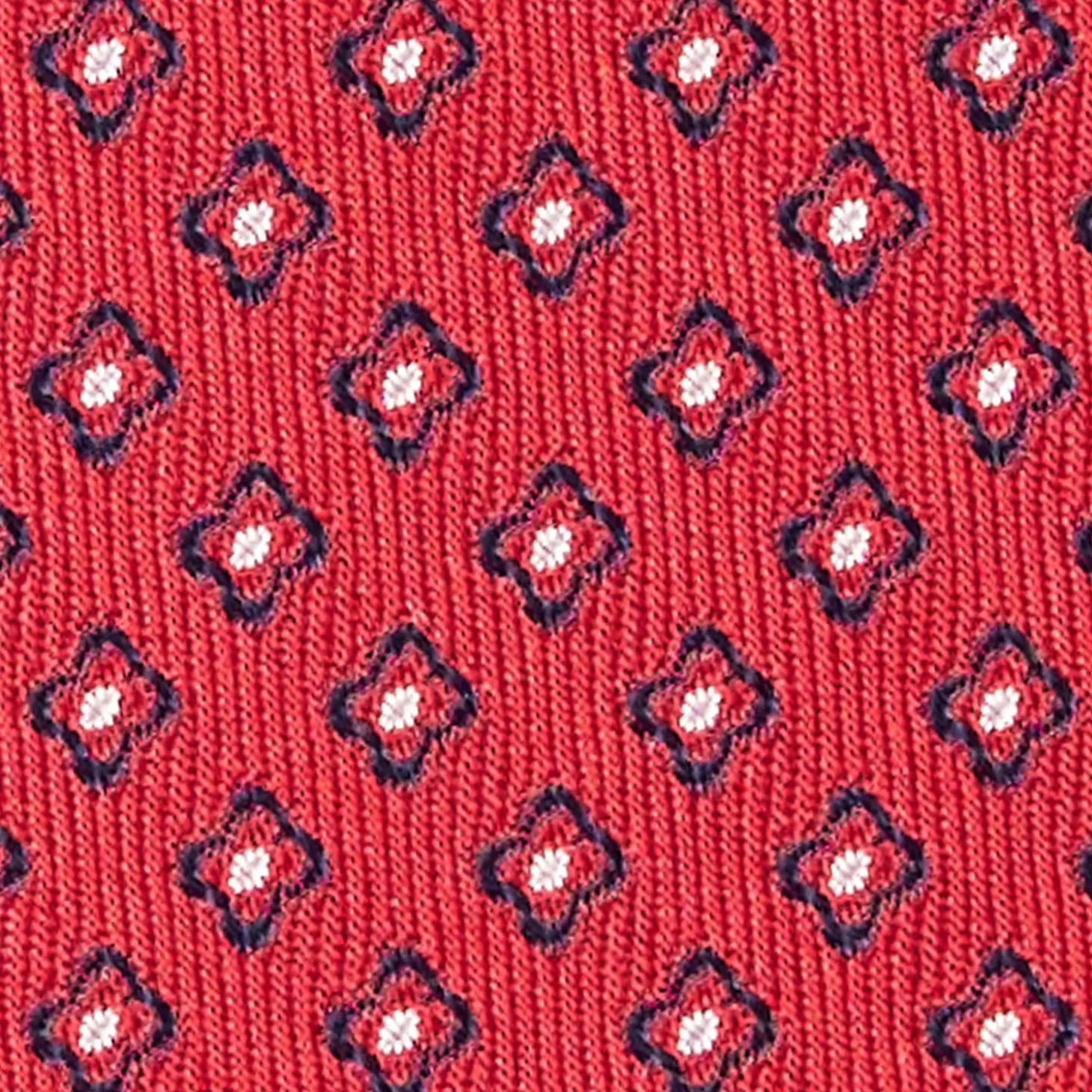 Red Sartorial Jacquard Silk Tie - Small Geometric Pattern