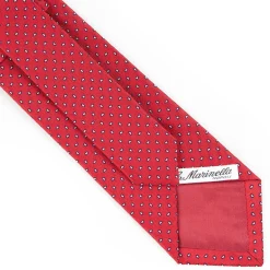 Red Sartorial Jacquard Silk Tie - Small Geometric Pattern