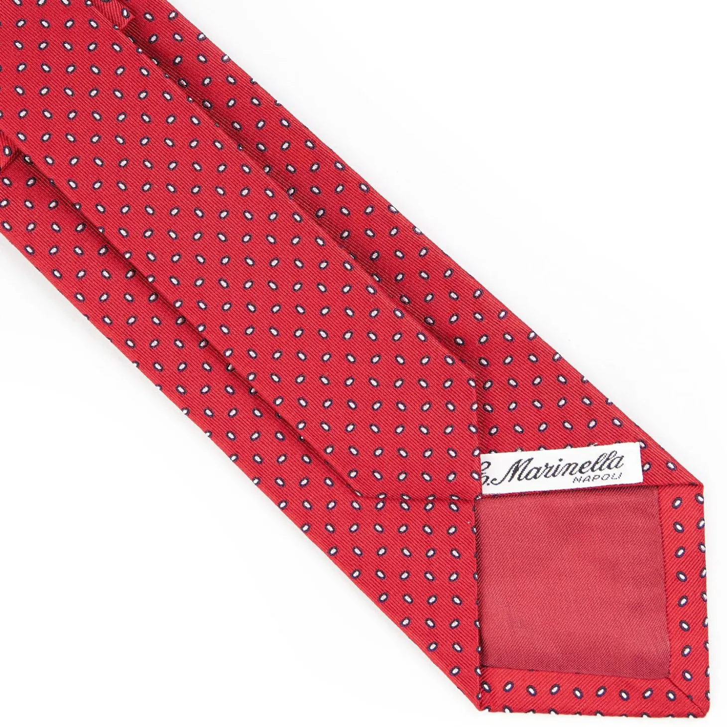 Red Sartorial Jacquard Silk Tie - Small Geometric Pattern