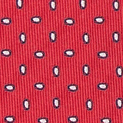 Red Sartorial Jacquard Silk Tie - Small Geometric Pattern