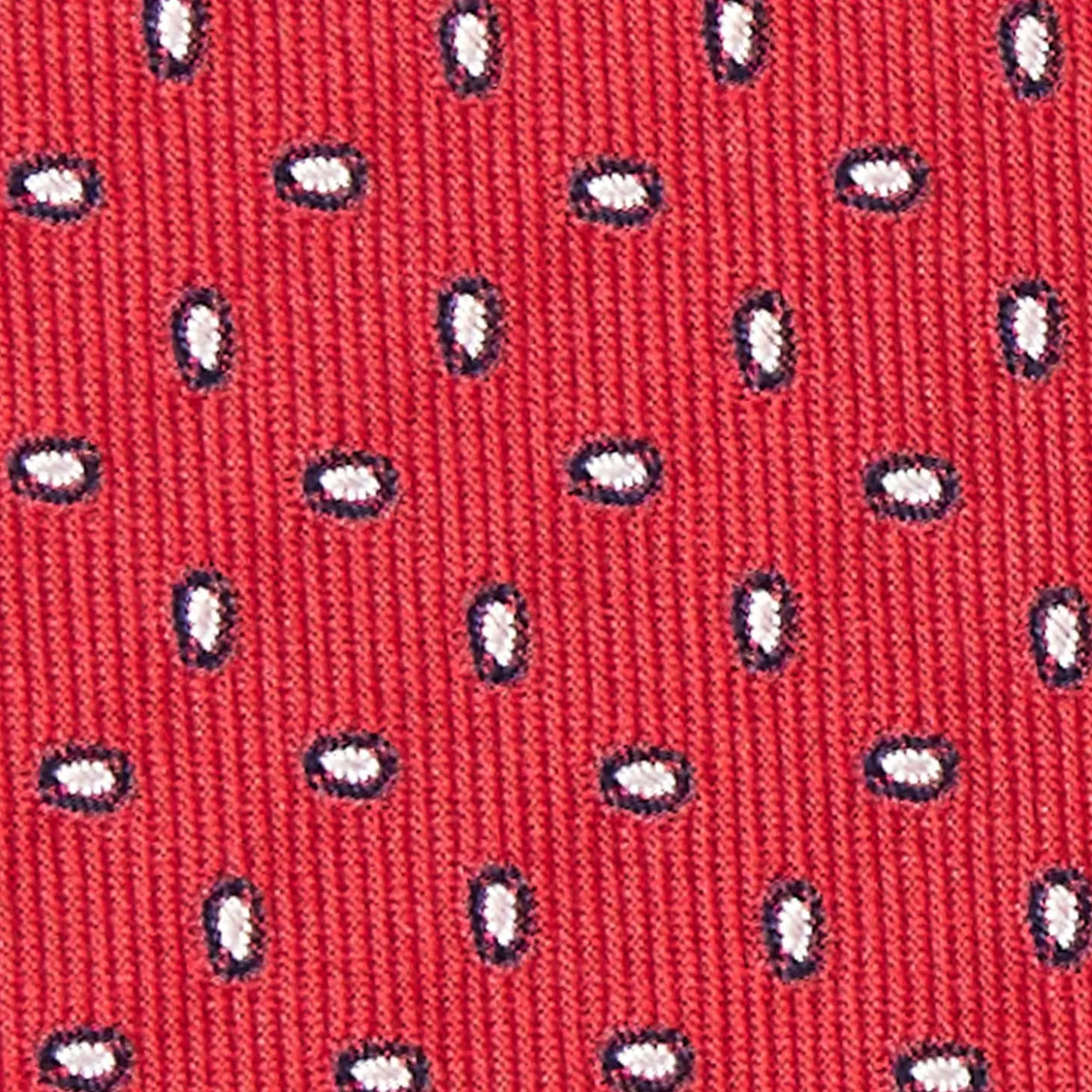 Red Sartorial Jacquard Silk Tie - Small Geometric Pattern