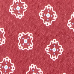 Red Sartorial Linen Tie - Large Flower Pattern