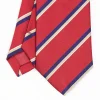Red Sartorial Striped Silk Tie