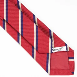 Red Sartorial Striped Silk Tie