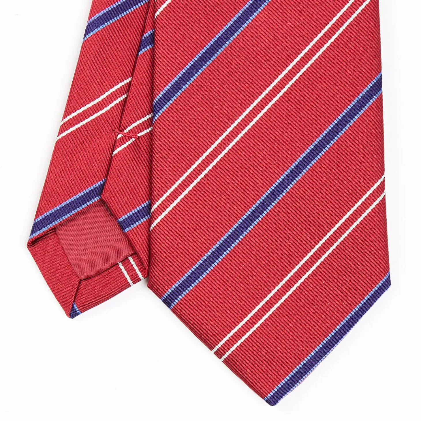 Red Sartorial Striped Silk Tie