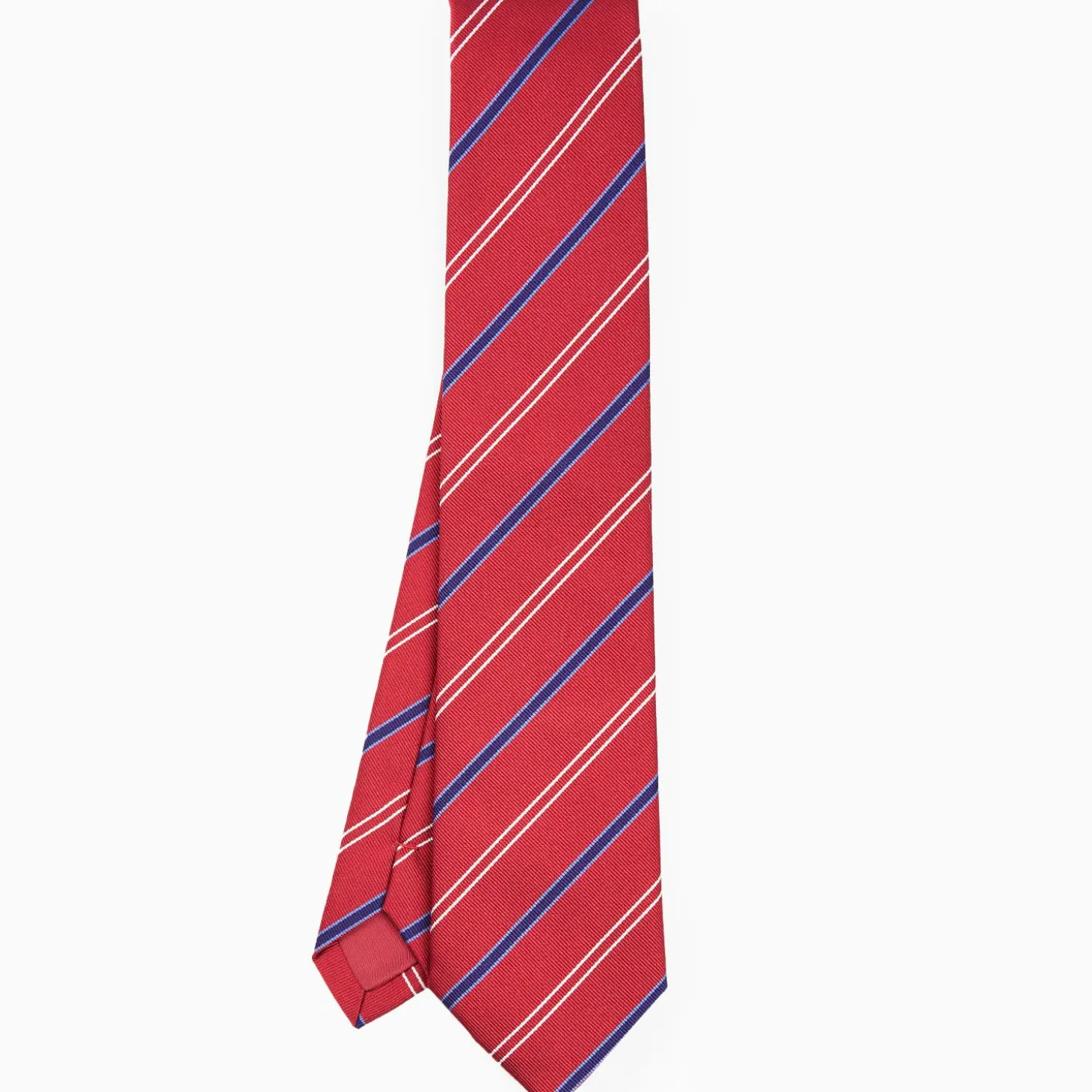 Red Sartorial Striped Silk Tie