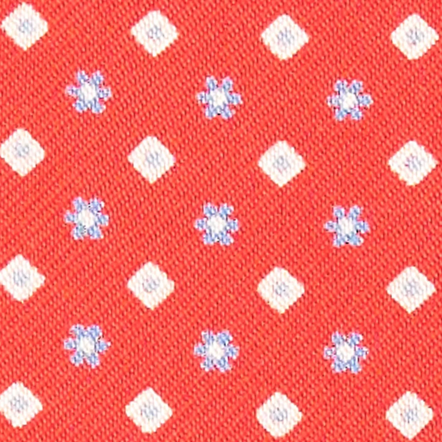 Red Silk Ascot Tie - Small Flower Designs