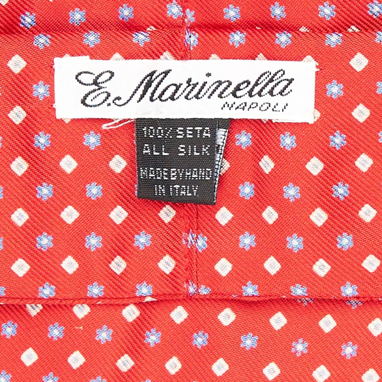 Red Silk Ascot Tie - Small Flower Designs