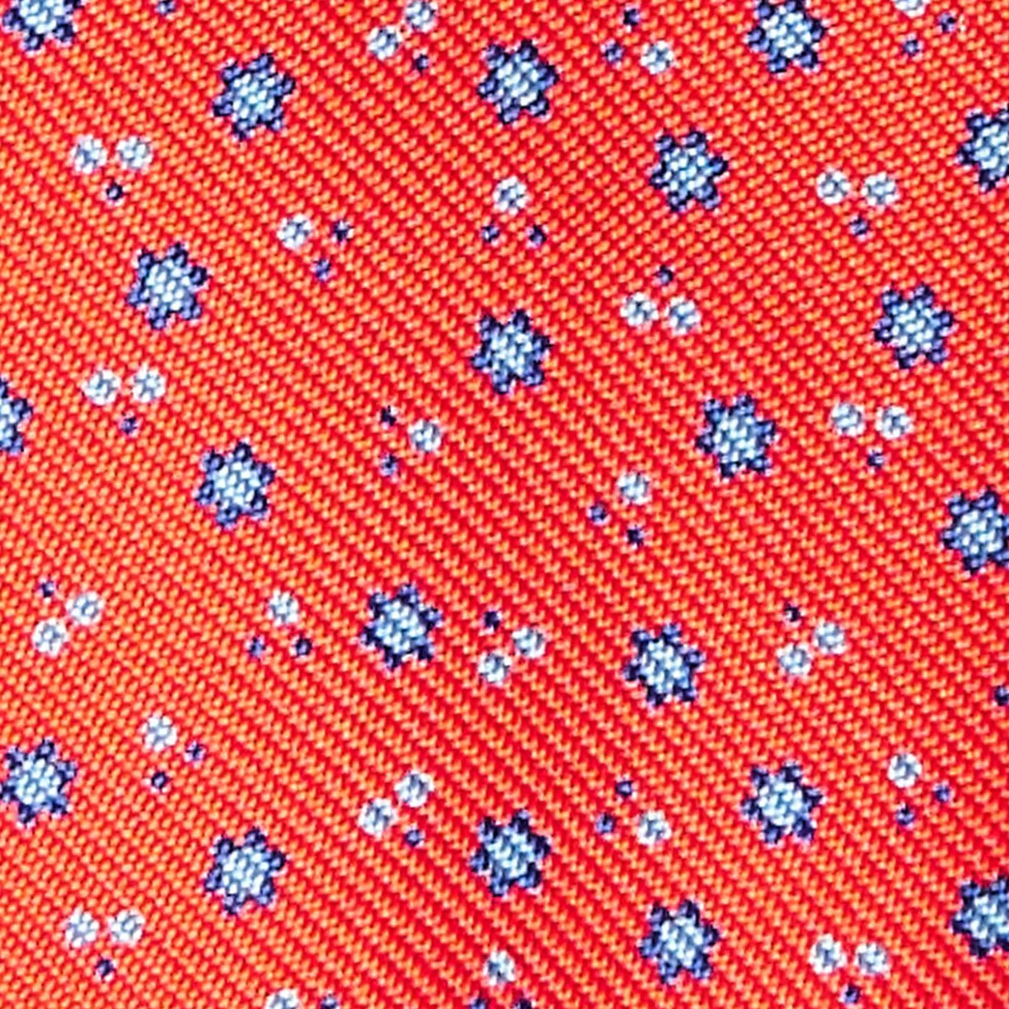 Red Silk Bowtie To Self-Tie - Small Flower Pattern