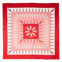 Red Silk Scarf 90 Lucky Pulcinella