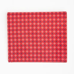 Red Small Wallet In Silk And Leather