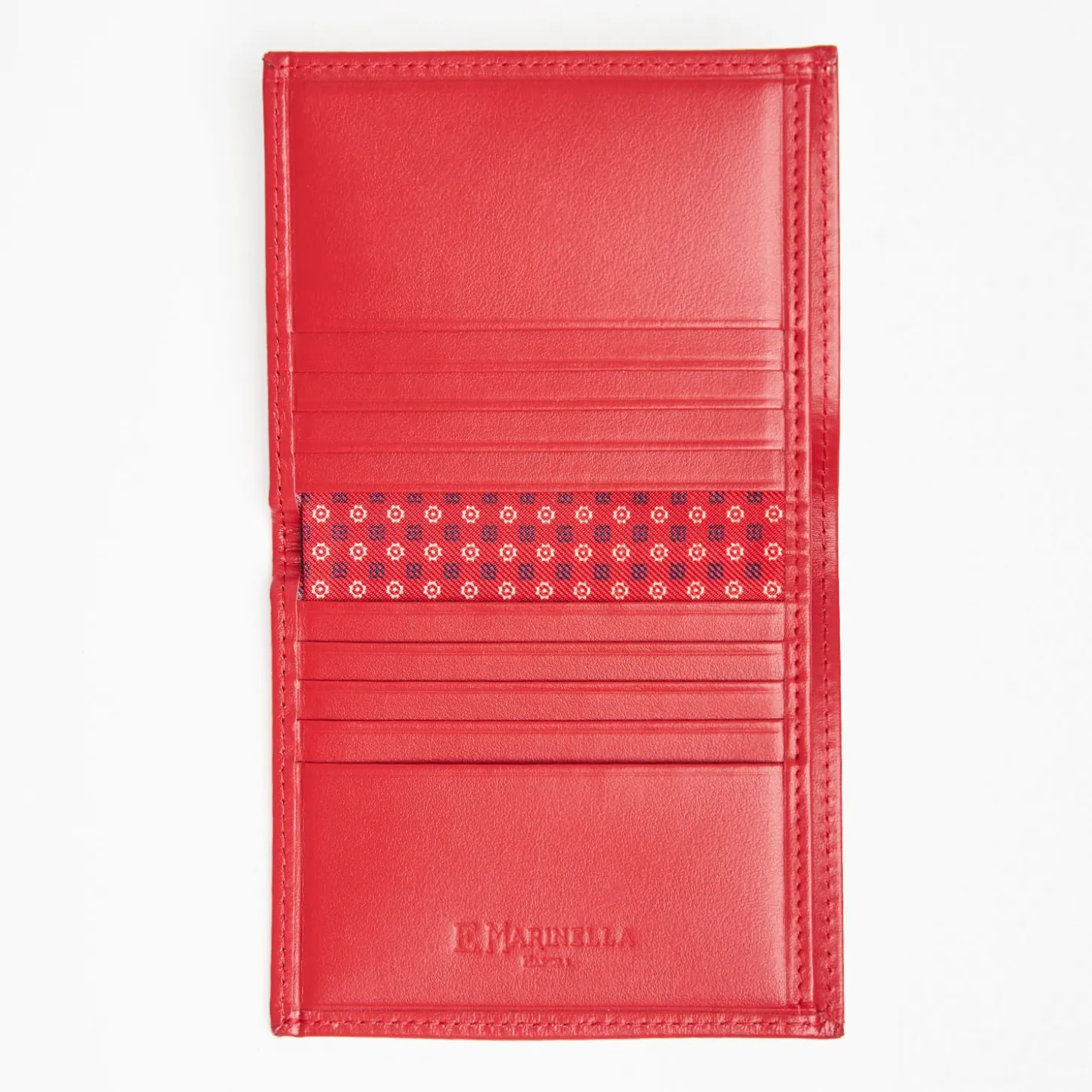 Red Small Wallet In Silk And Leather