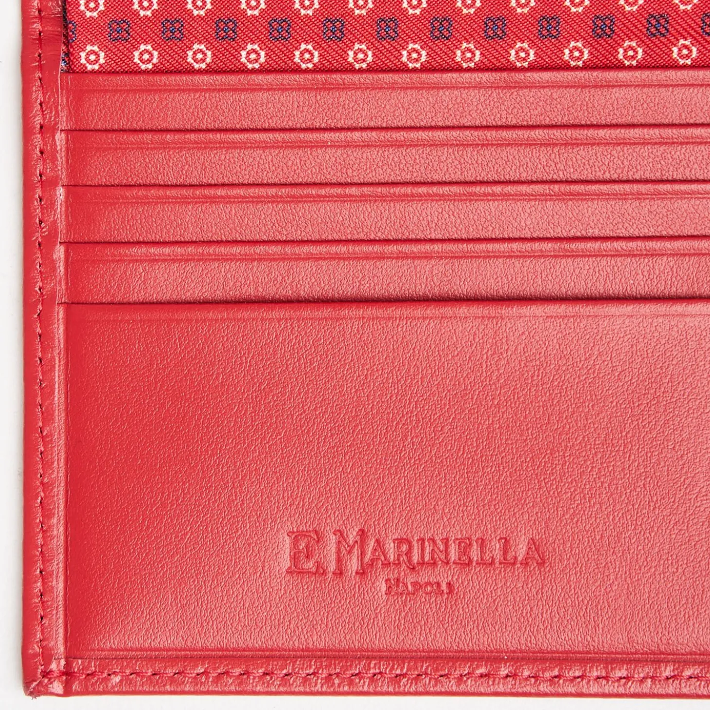 Red Small Wallet In Silk And Leather