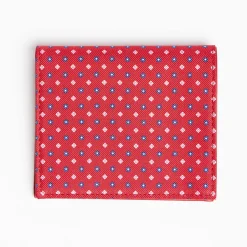 Red Small Wallet In Silk And Leather