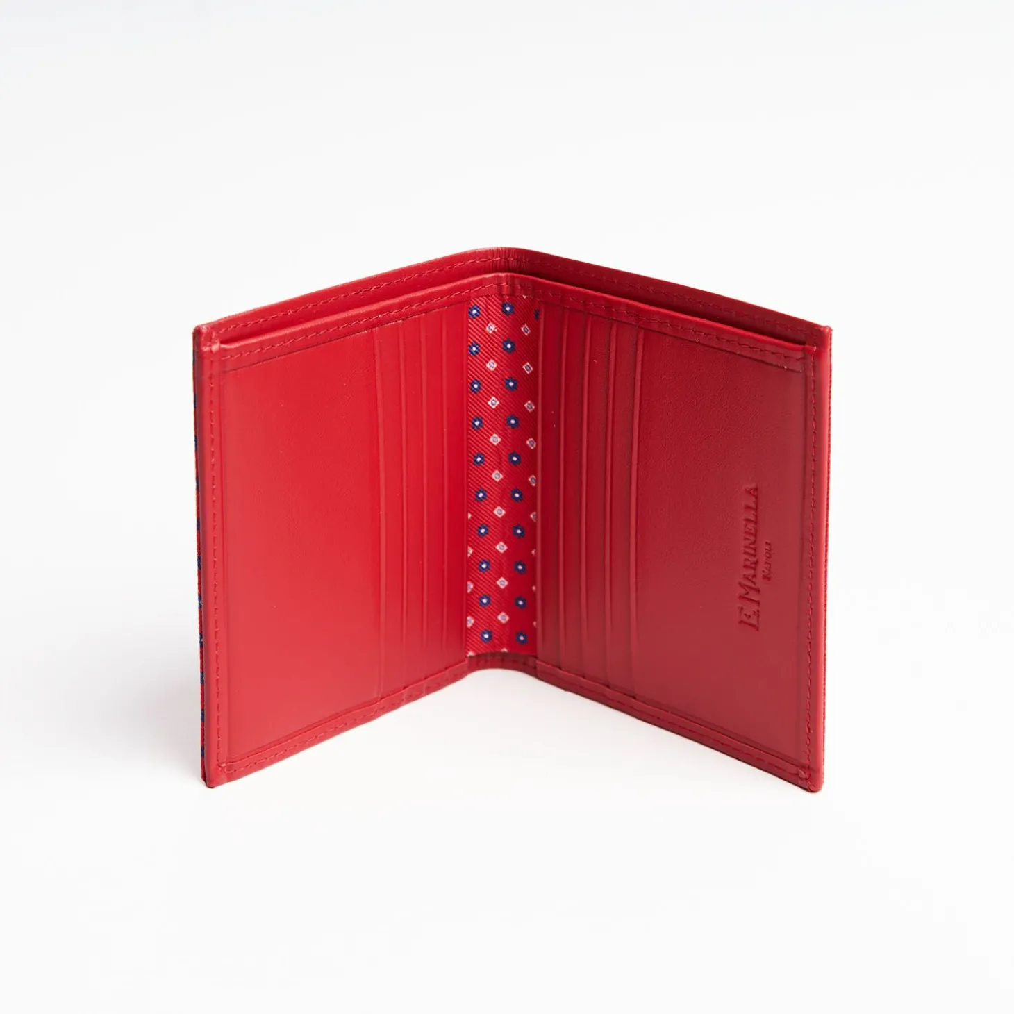 Red Small Wallet In Silk And Leather