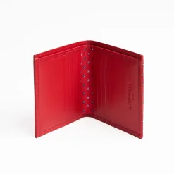 Red Small Wallet In Silk And Leather