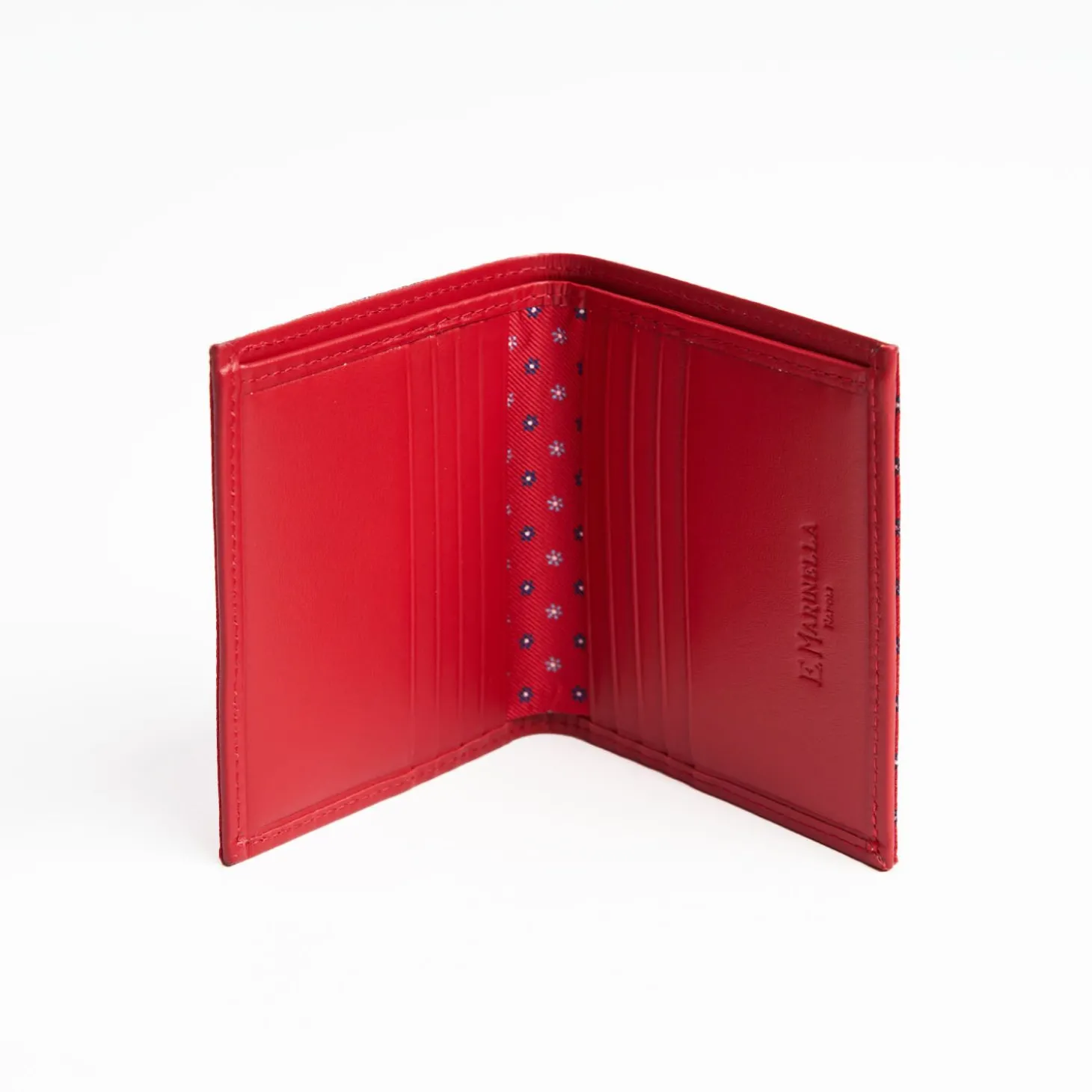 Red Small Wallet In Silk And Leather