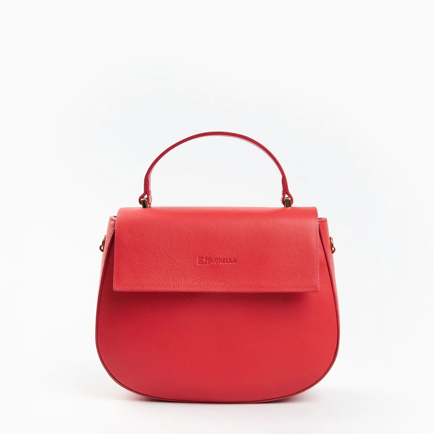 Red Smooth Leather Cleo Bag