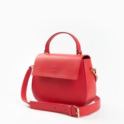 Red Smooth Leather Cleo Bag