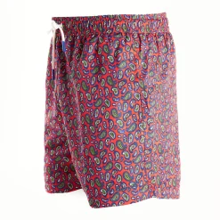 Red Swim Shorts- Paisley Pattern