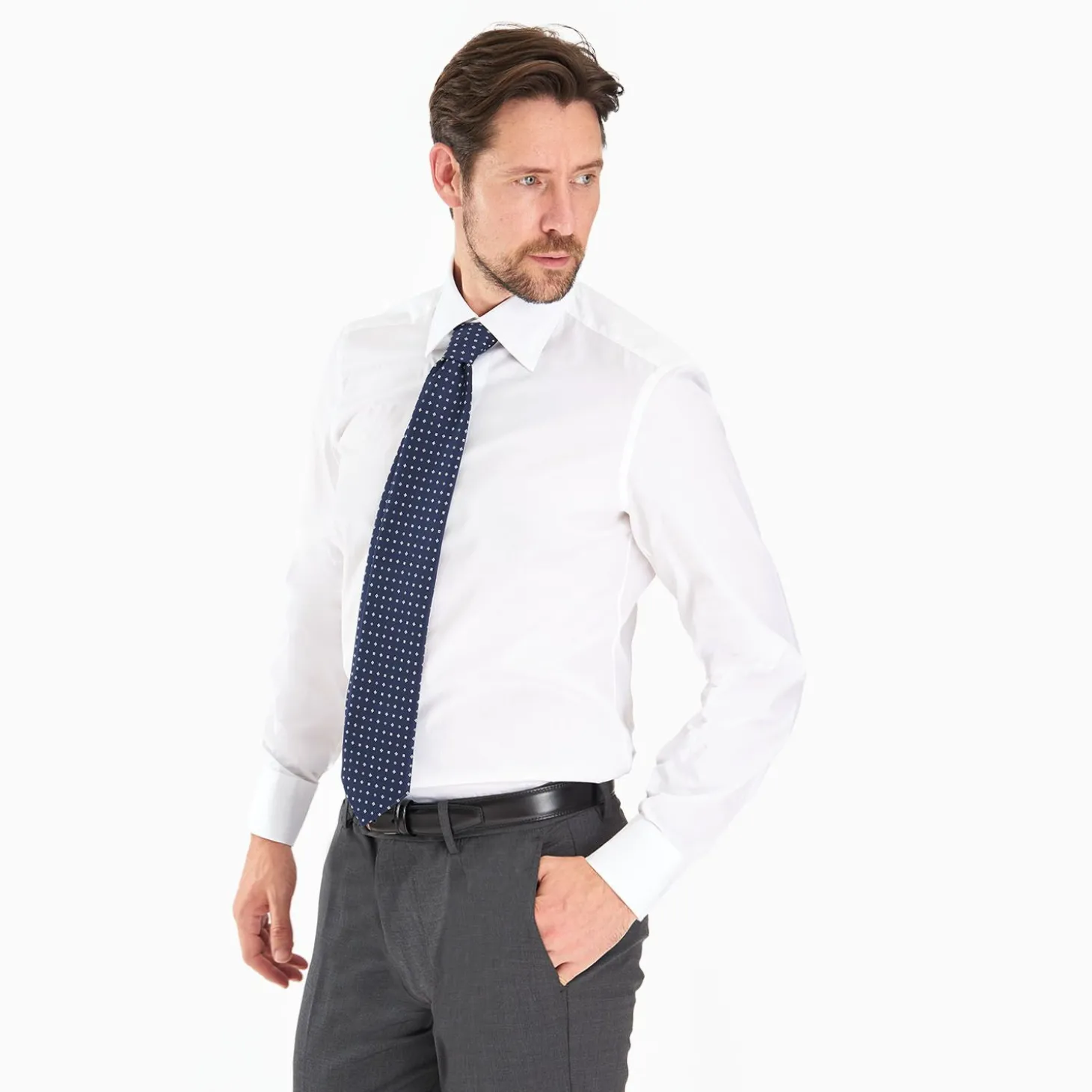 Regular White Cotton Classic Shirt
