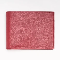 Ruby Red Hammered Horizontal Leather Wallet